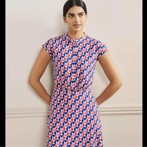 Boden Summer Geometric  Flippy Jersey Dress Womens 12